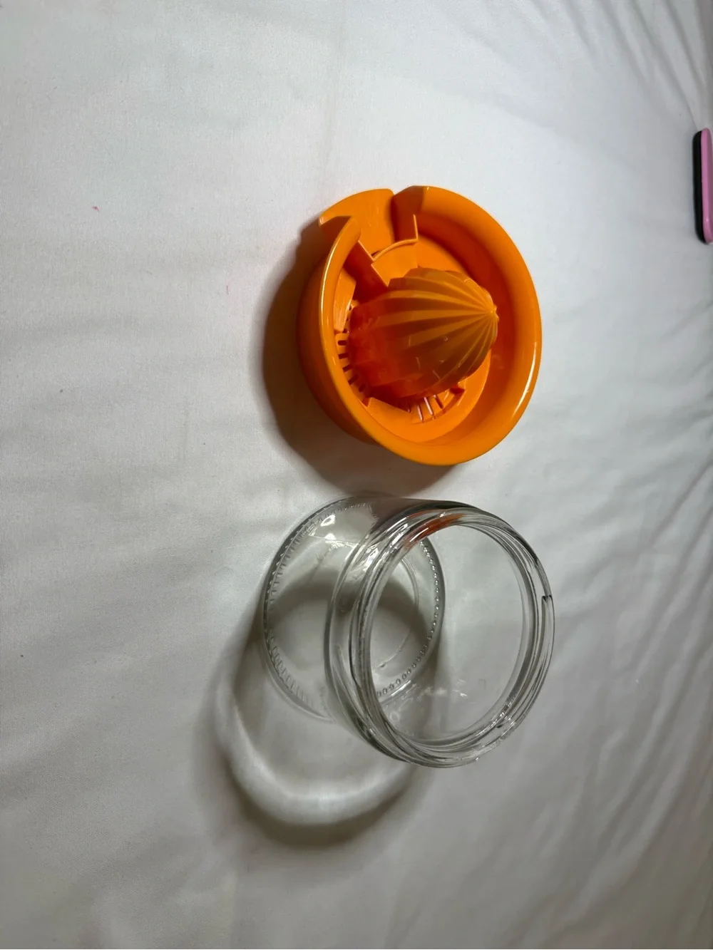 Orange Manual Citrus Juicer with Glass Container - Home Party Supplies
